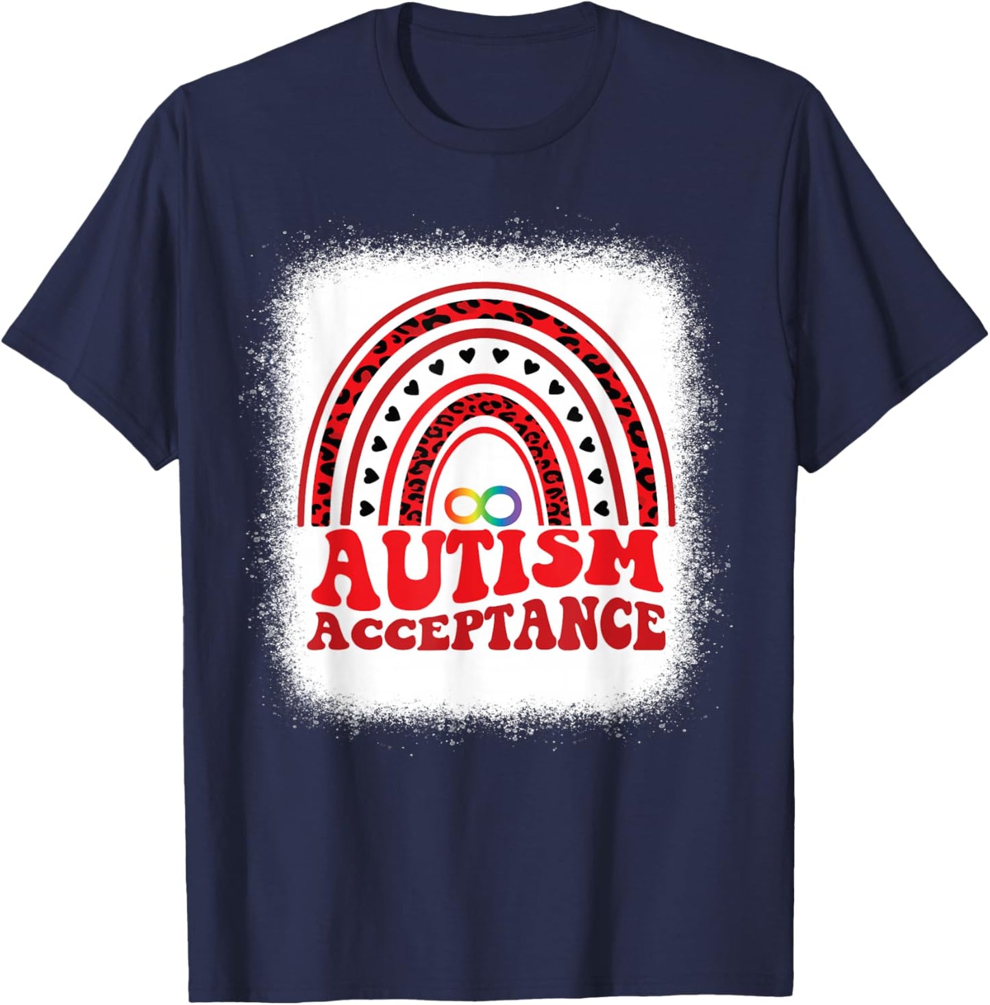 Red Instead Autism Awareness Acceptance Education Teacher Women Kids T-Shirt - T-Shirt | Navy