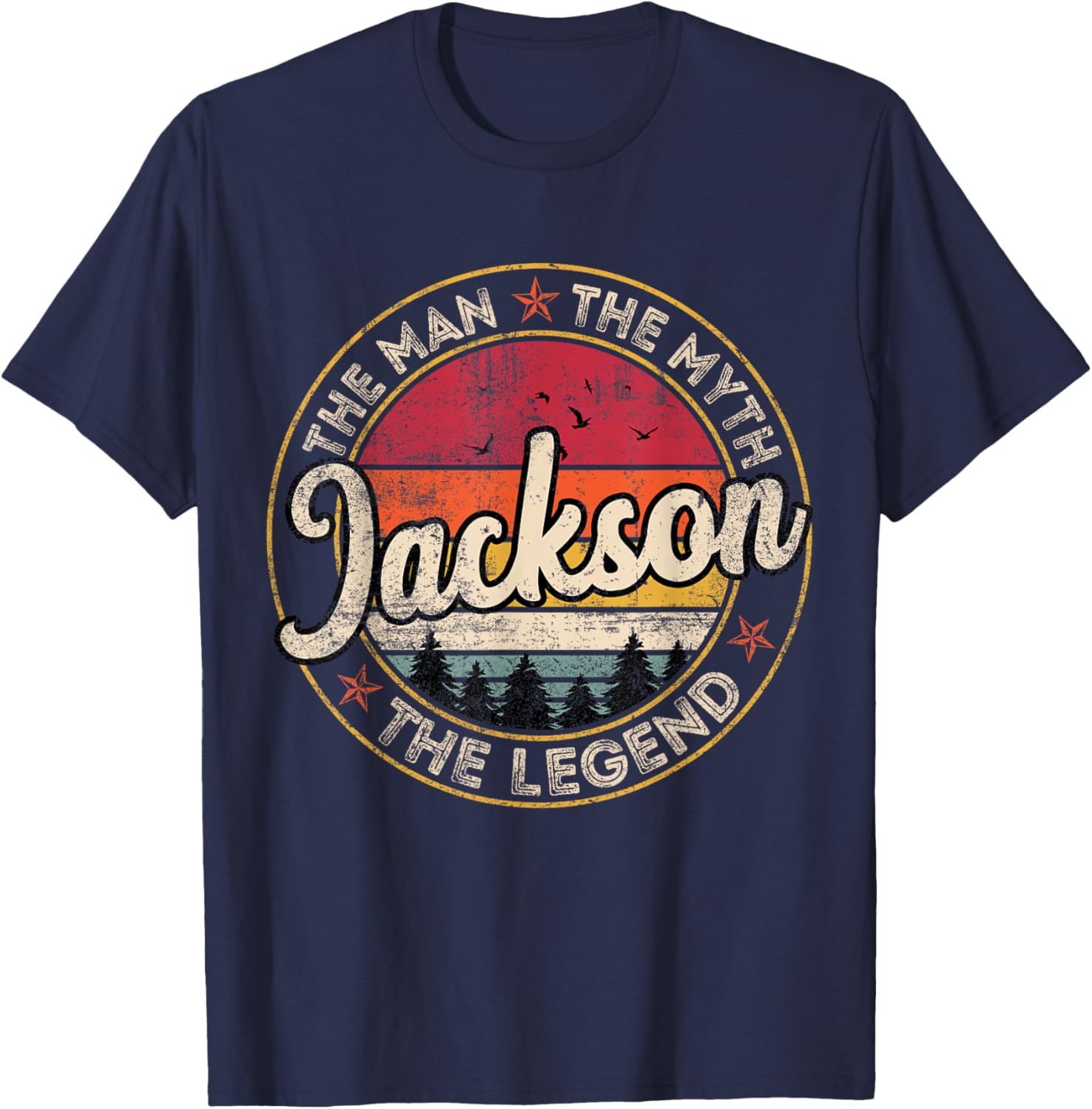 Jackson The Man The Myth The Legend Personalized Name T-Shirt - T-Shirt | Navy