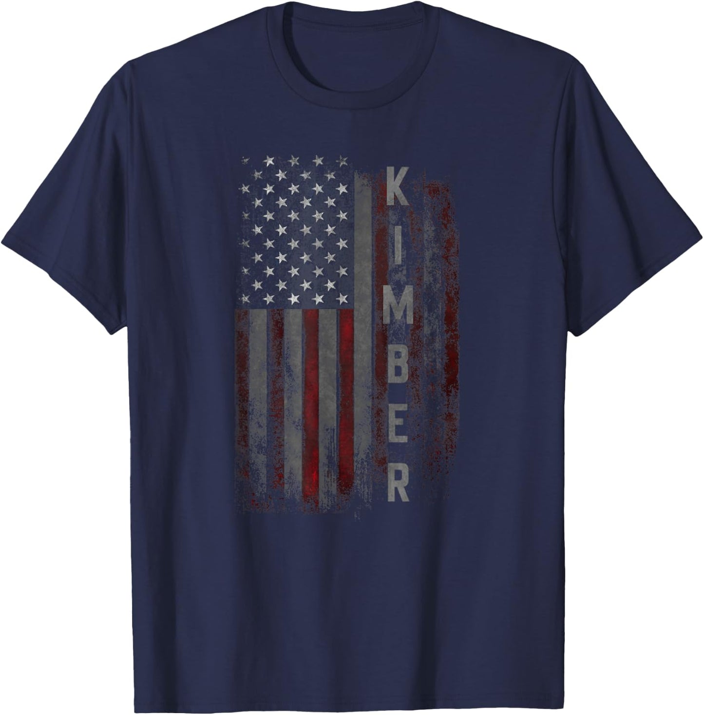 Kimber Family American Flag Gift T-Shirt - T-Shirt | Navy