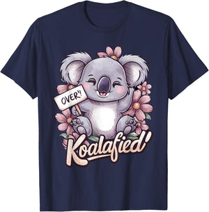 Over Koalafied Cute Girls Colorful Koala bear Kids Toddlers T-Shirt - T-Shirt | Navy