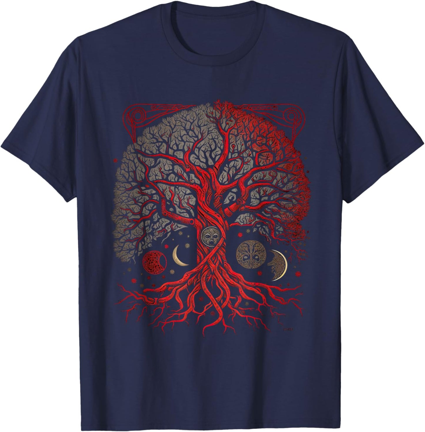 Tree of Life Viking Midgard Thor Walhalla T-Shirt - T-Shirt | Navy