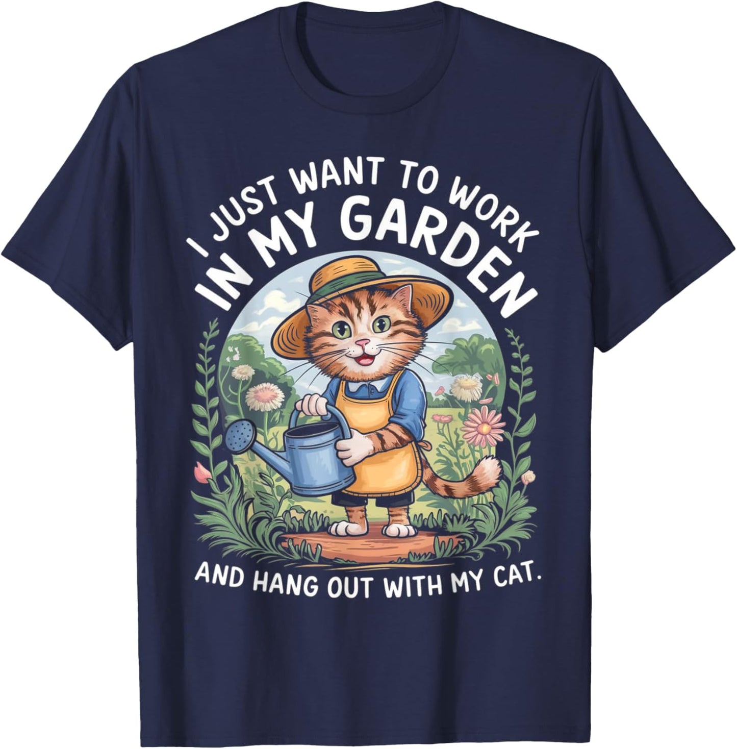 Gardening Cat Lover Gardener Garden Pet Plants Cats Women T-Shirt - T-Shirt | Navy