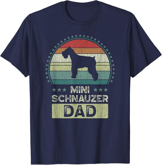 Mini Schnauzer Dad, Father's Day, Miniature Schnauzer Daddy T-Shirt - T-Shirt | Navy