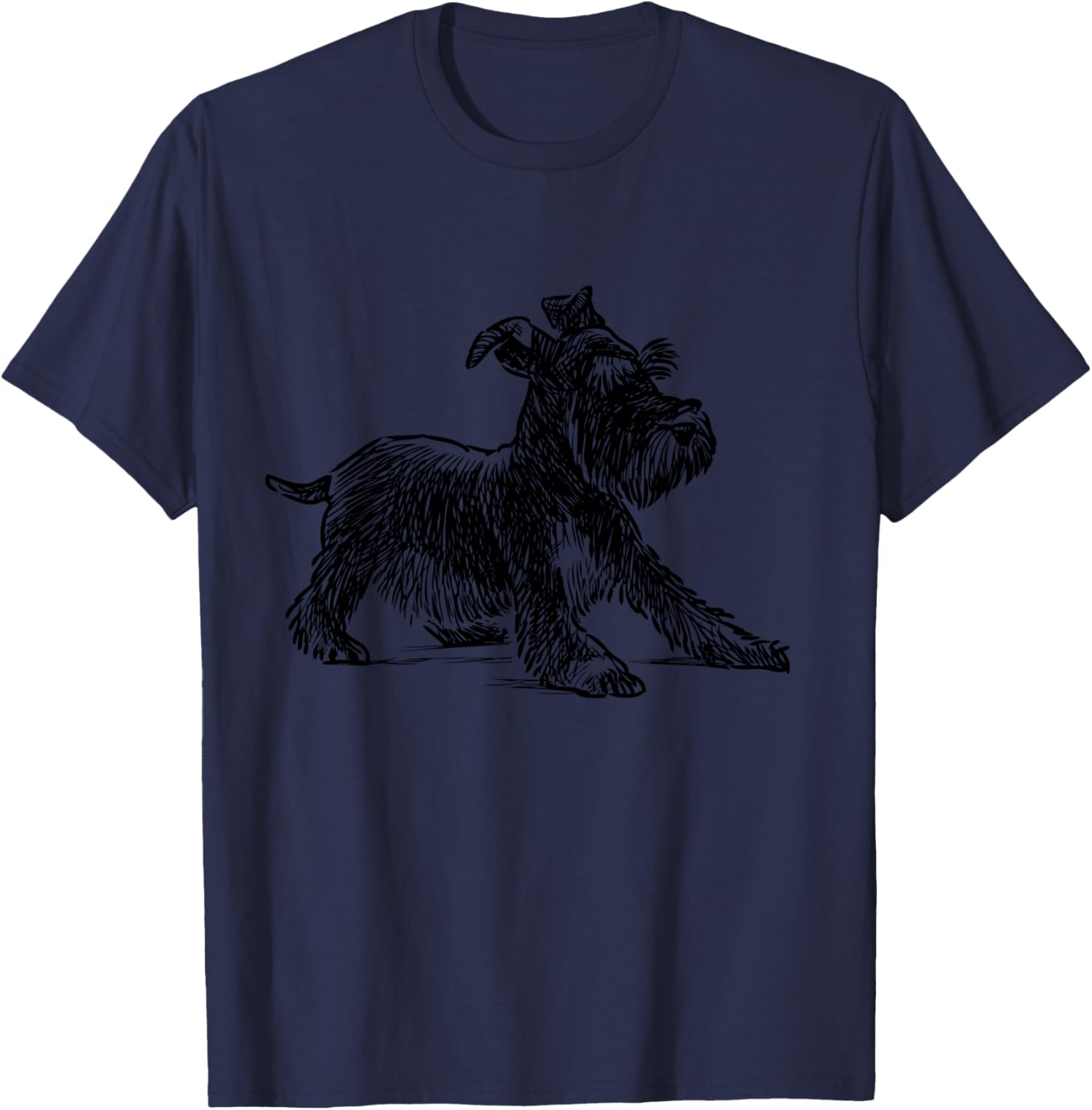 Schnauzer Art Mini Schnauzer Dog Cool Sketch T-Shirt - T-Shirt | Navy