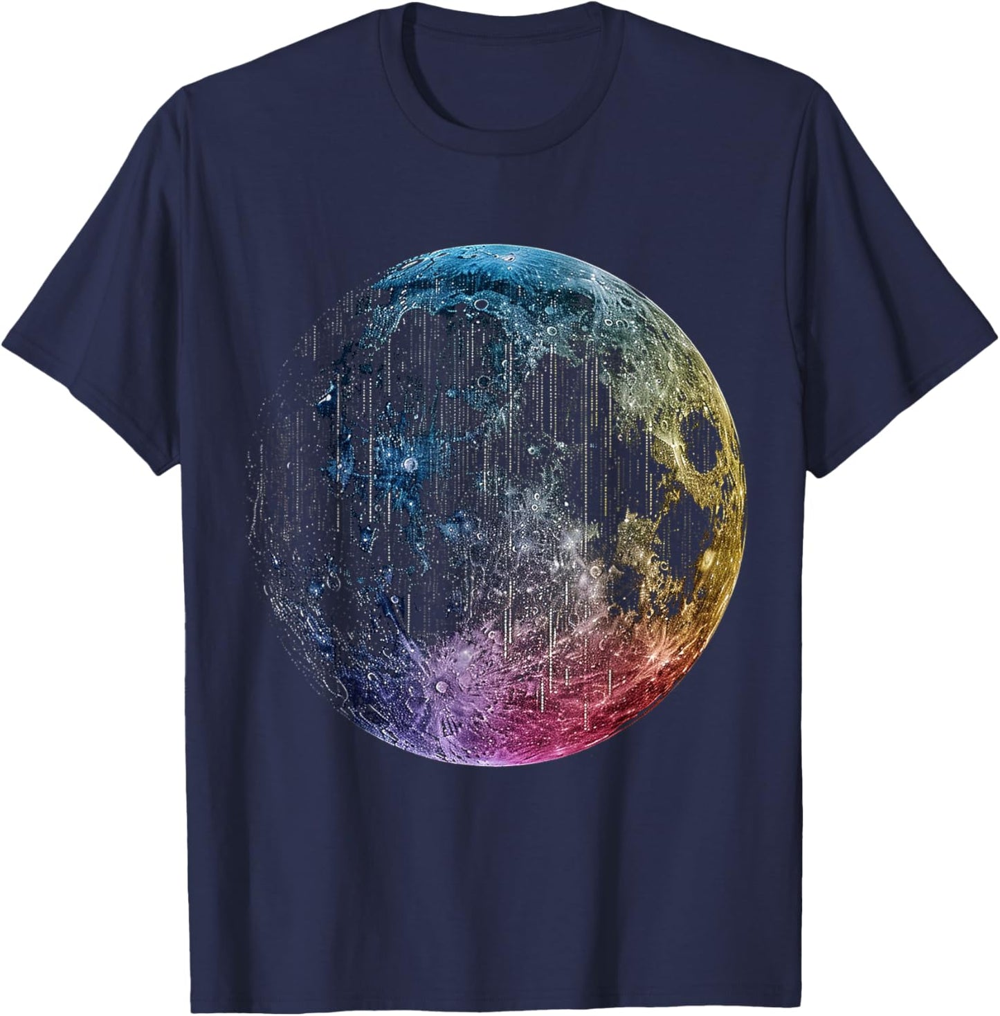 Moon Colored Art Graphic Artwork Motif Moon T-Shirt - T-Shirt | Navy