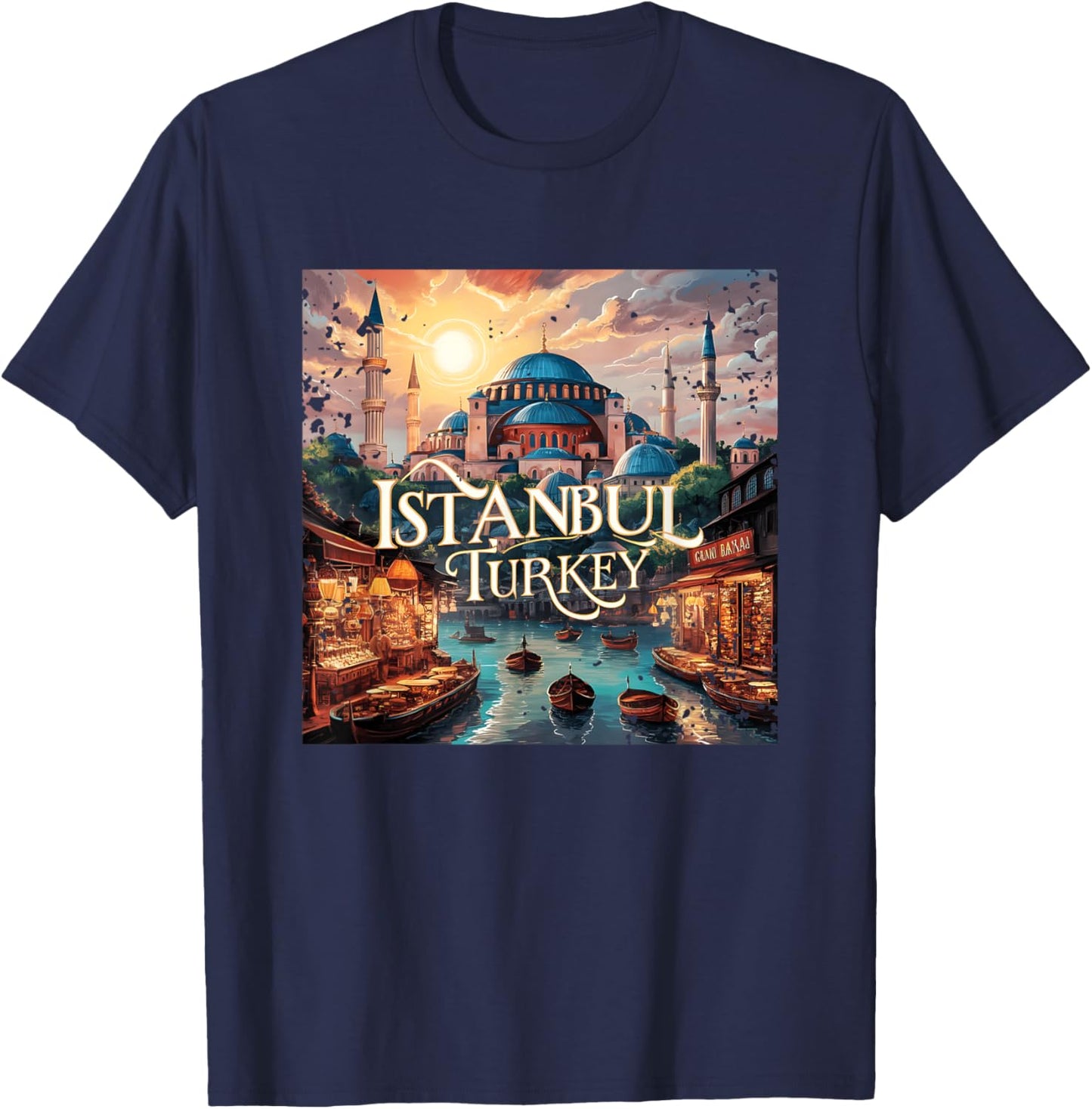 Vintage Istanbul Turkey T-Shirt - T-Shirt | Navy