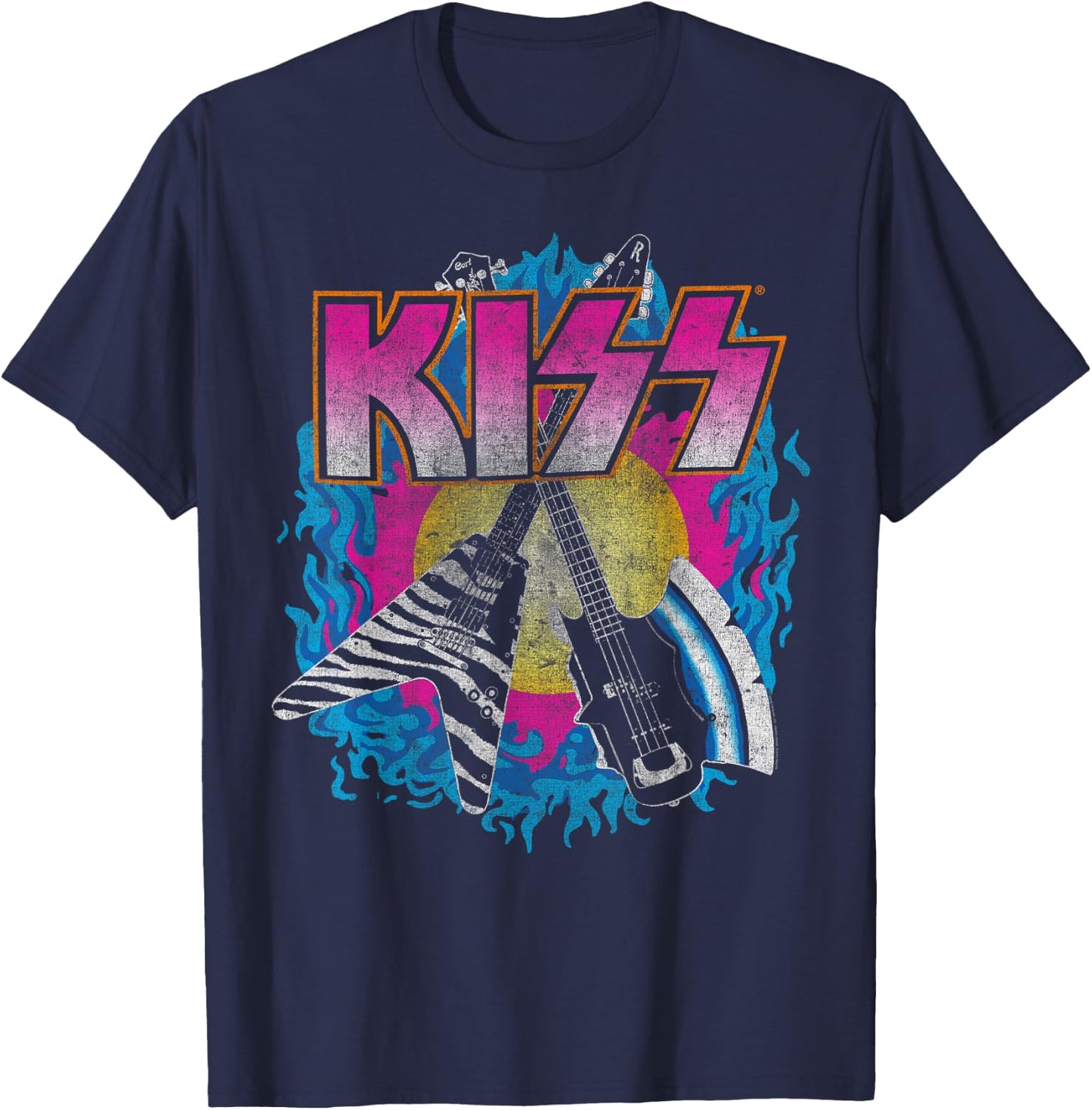 KISS - Young & Wasted Adults , Black, Small, Short Sleeve, Classic Fit T-Shirt - T-Shirt | Navy
