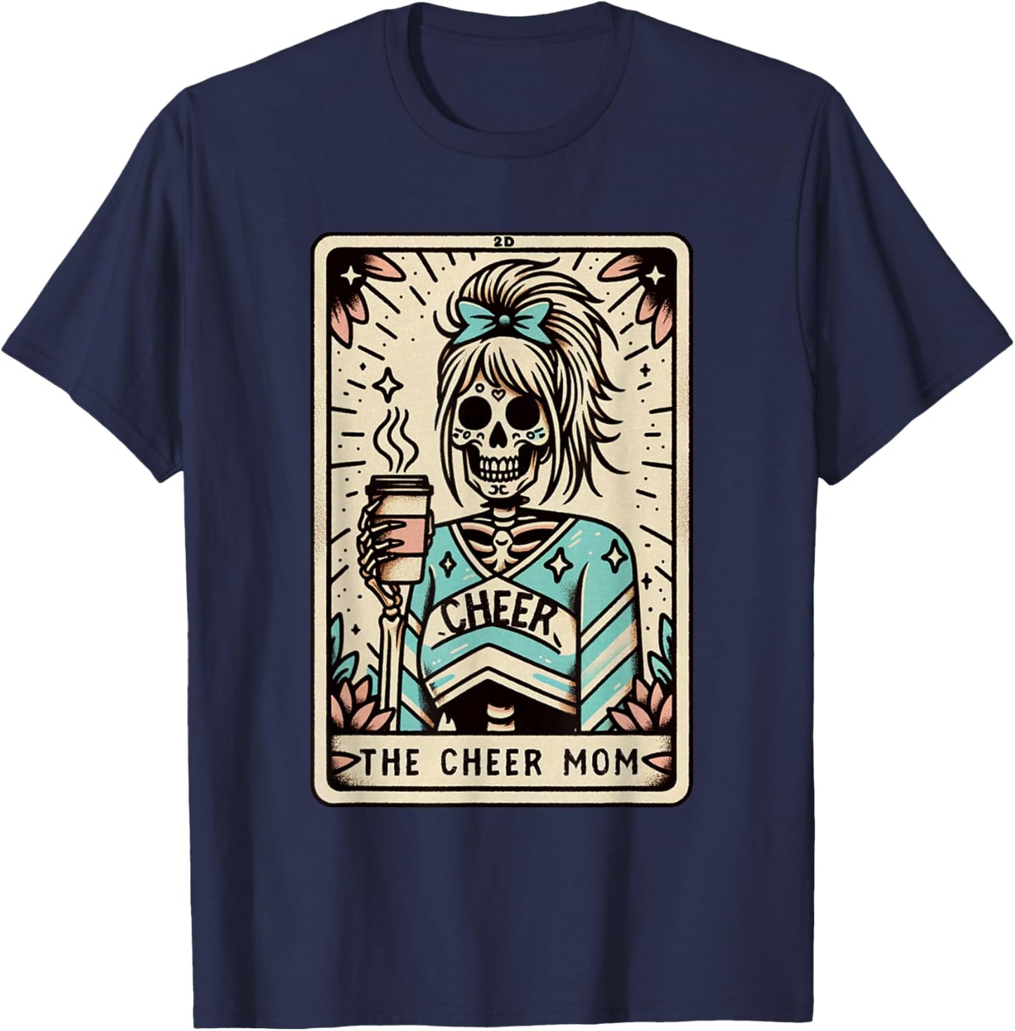 Funny Cheer Mom Halloween, Tarot Card Cheerleading Mom T-Shirt - T-Shirt | Navy