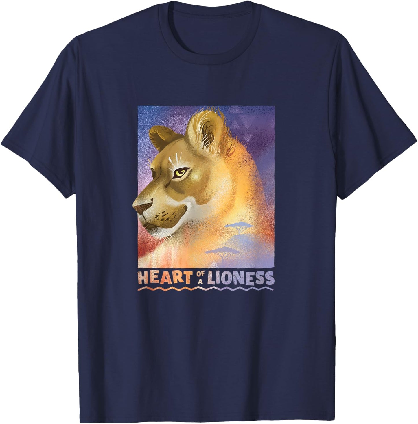 Disney Lion King Nala Lioness Airbrush Live Action T-Shirt - T-Shirt | Navy