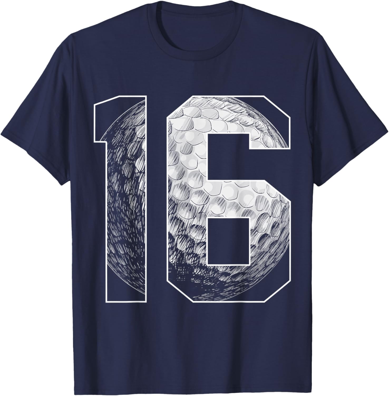 16th Birthday Boy Golf Player Golf 16 Years Old T-Shirt - T-Shirt | Navy