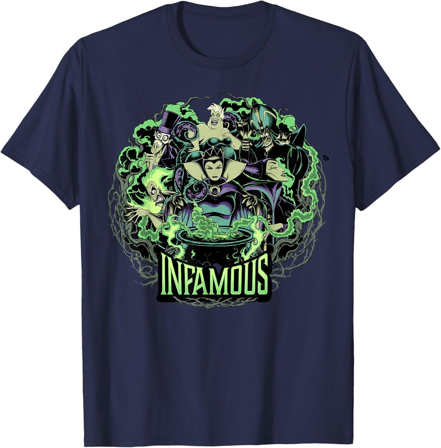 Disney Villains Infamous Evil Group Small T-Shirt - T-Shirt | Navy
