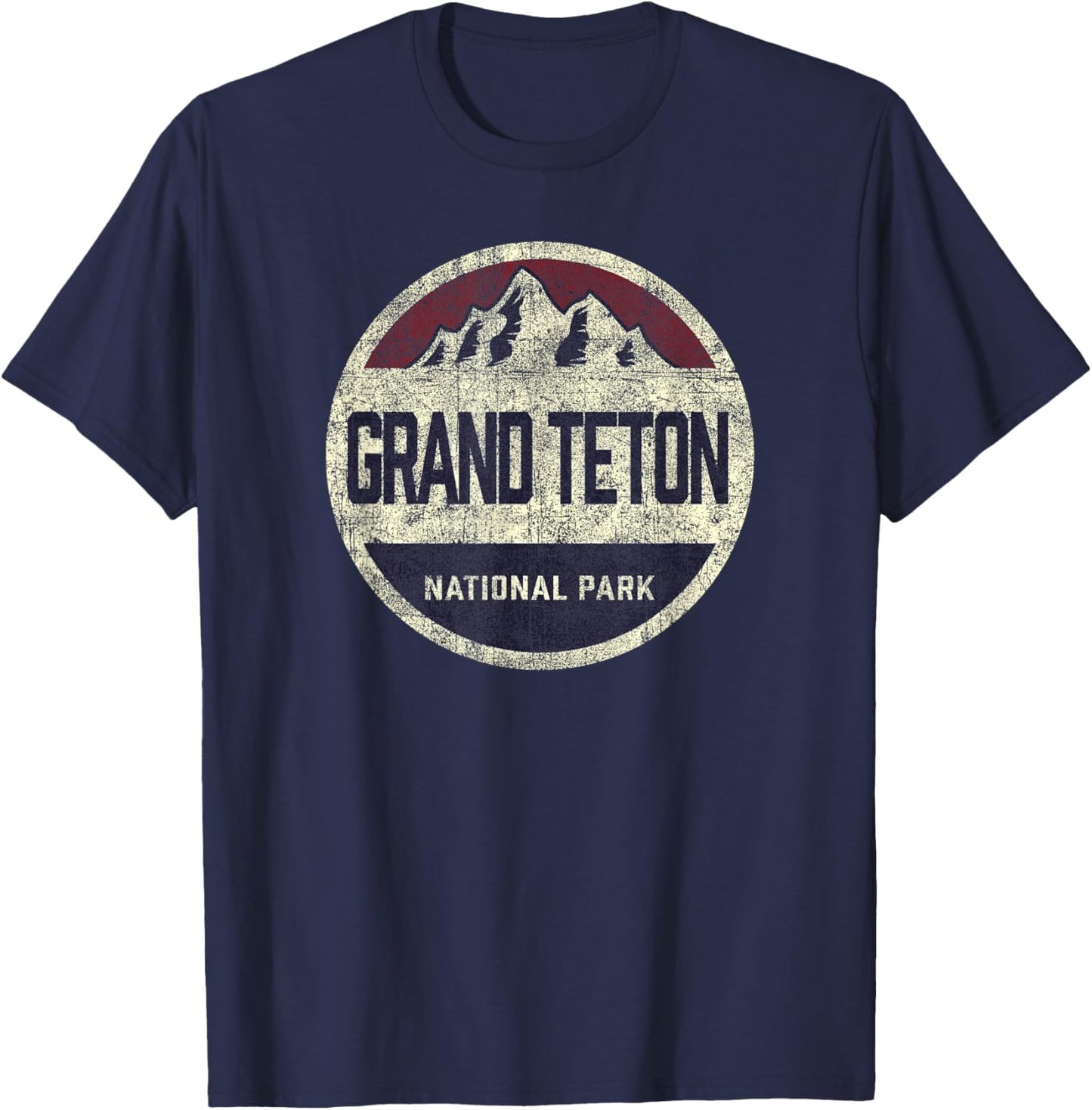 Grand Teton National Park Vintage Throwback Boys Girls T-Shirt - T-Shirt | Navy