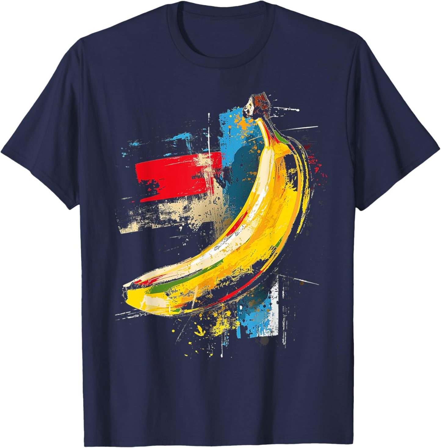 Artwork Fruit Motif Banana Art T-Shirt - T-Shirt | Navy