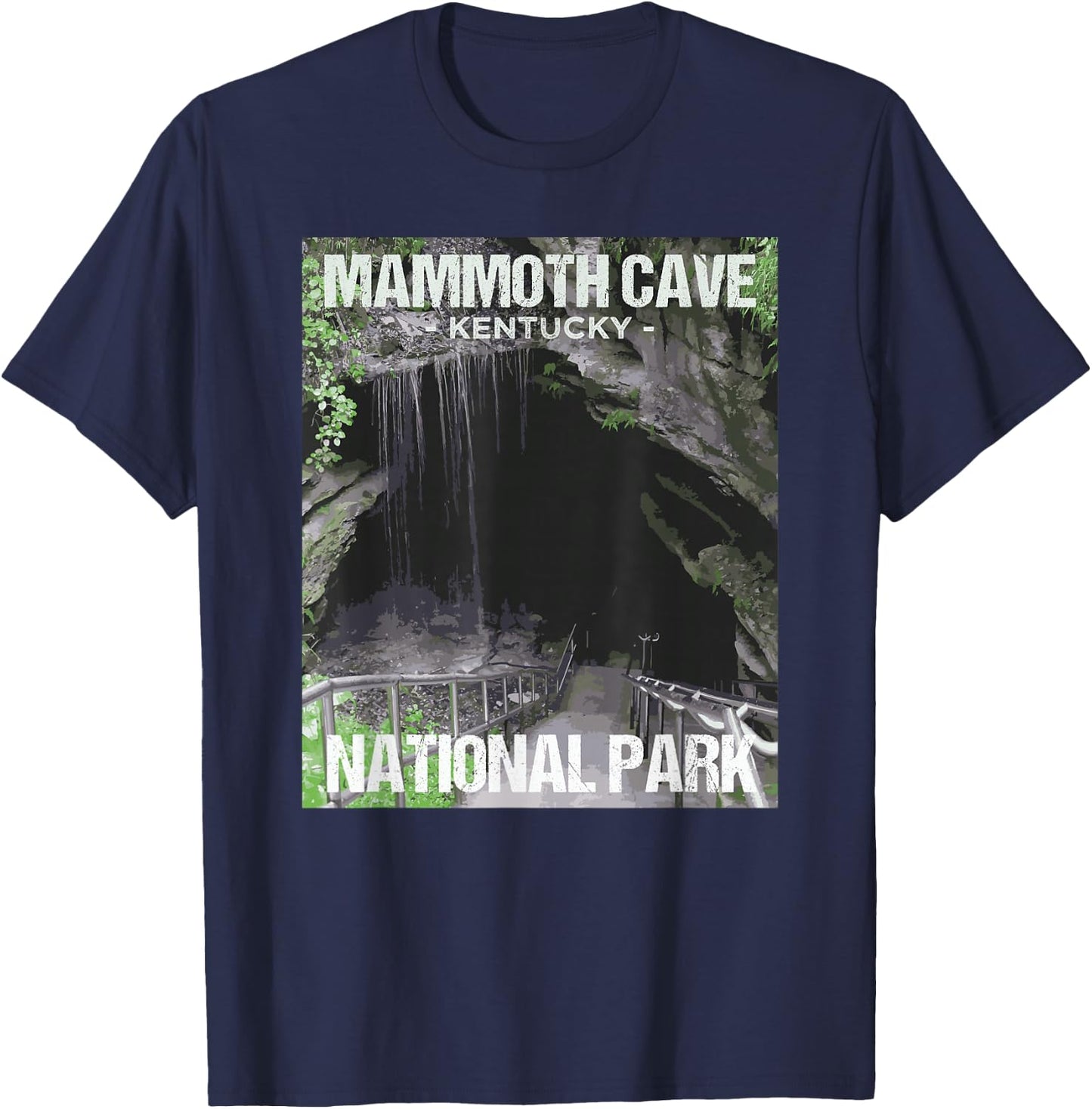 Mammoth Cave National Park Kentucky Poster Design T-Shirt - T-Shirt | Navy