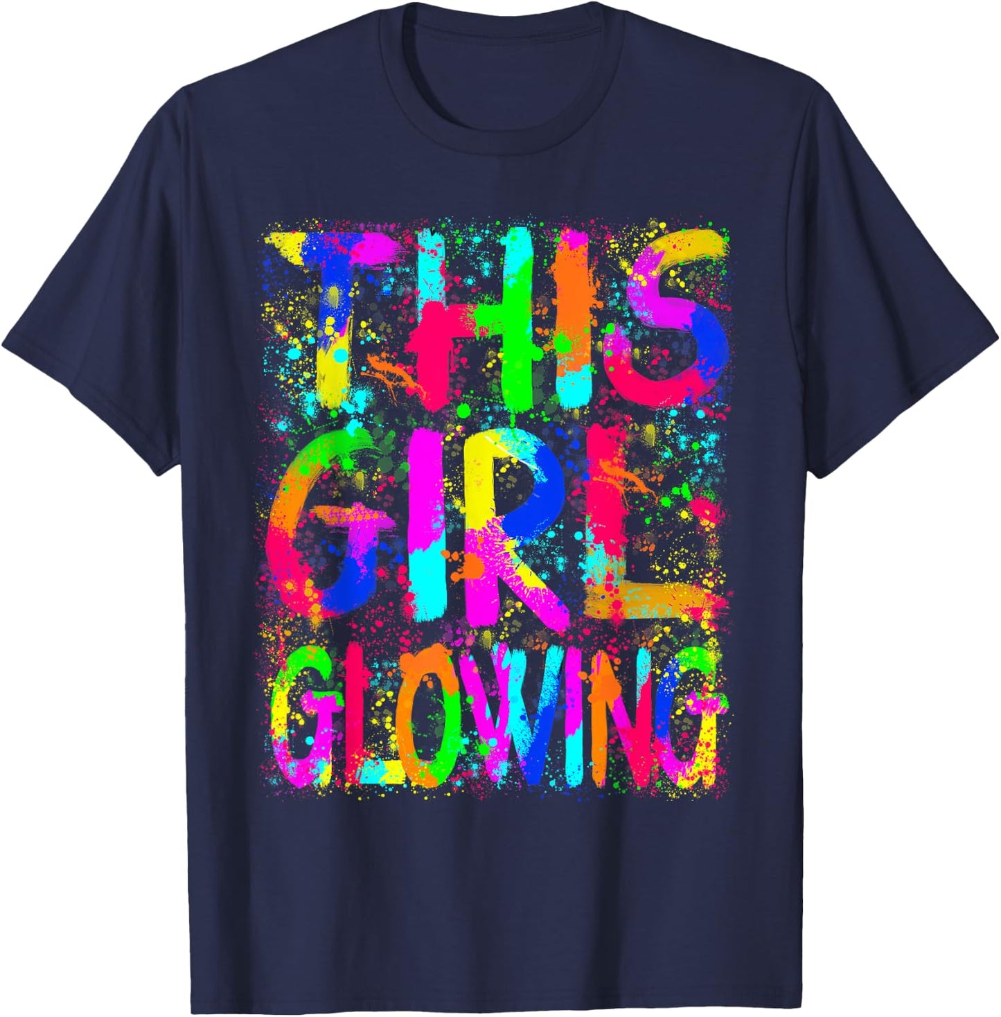 This Girl Glowing In My Glowing Era Group Team Tie Dye T-Shirt - T-Shirt | Navy