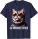 Cat Approved Father Fathers Day Kitten Lover Dad Feline T-Shirt - T-Shirt | Navy