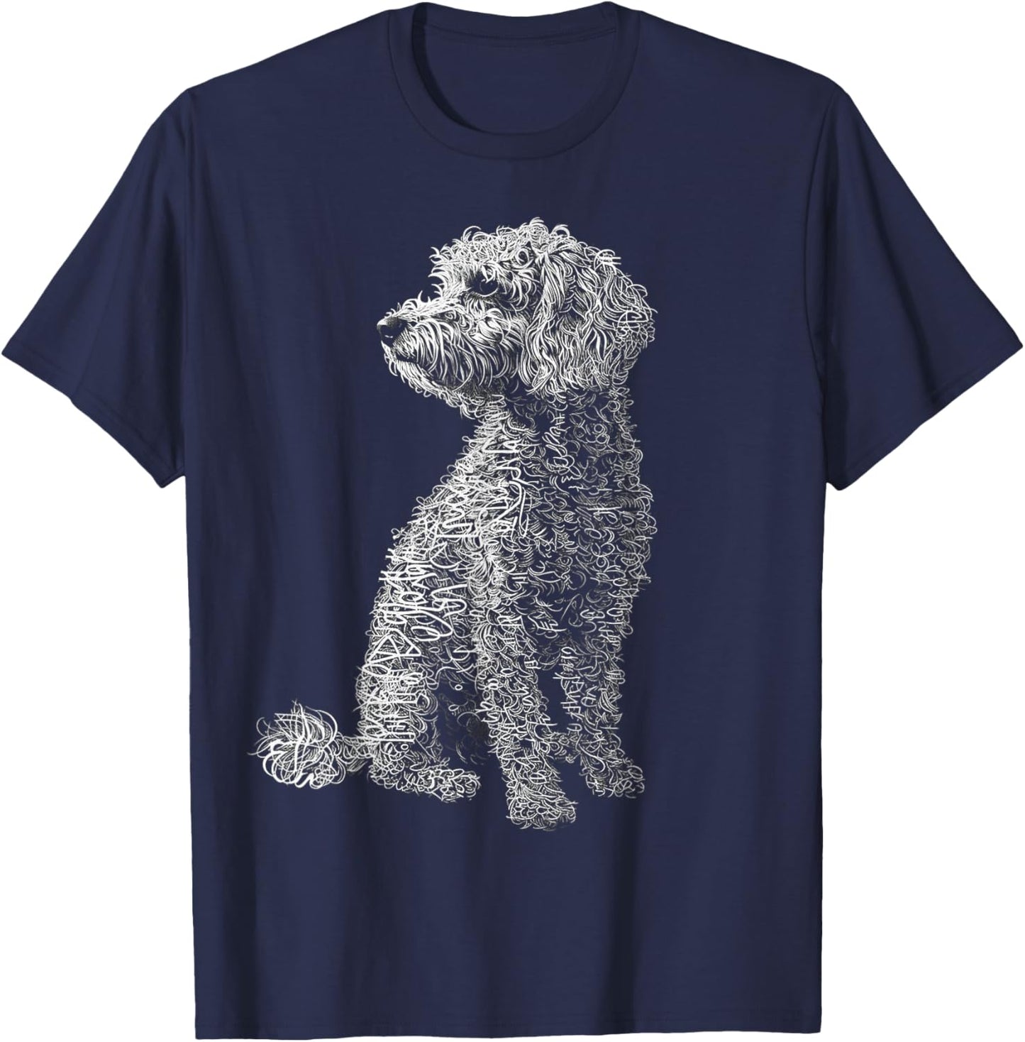 Labradoodle Motif Pet Illustration Dog Labradoodle T-Shirt - T-Shirt | Navy