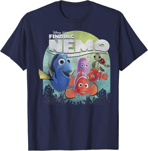 Disney Pixar Finding Nemo Group Shot Poster Graphic Small T-Shirt - T-Shirt | Navy