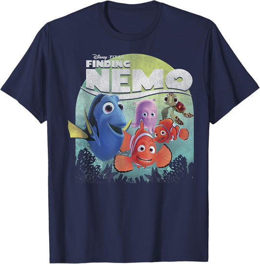 Disney Pixar Finding Nemo Group Shot Poster Graphic Small T-Shirt - T-Shirt | Navy