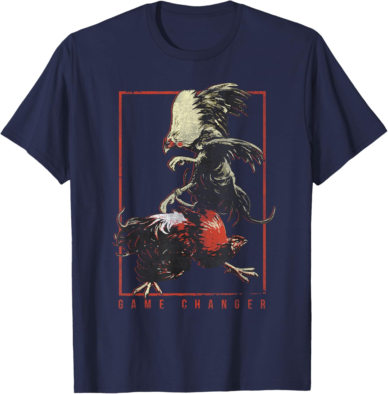 Vintage Cock Fight Shirt - Game Fowl Enthusiast Shirt T-Shirt - T-Shirt | Navy