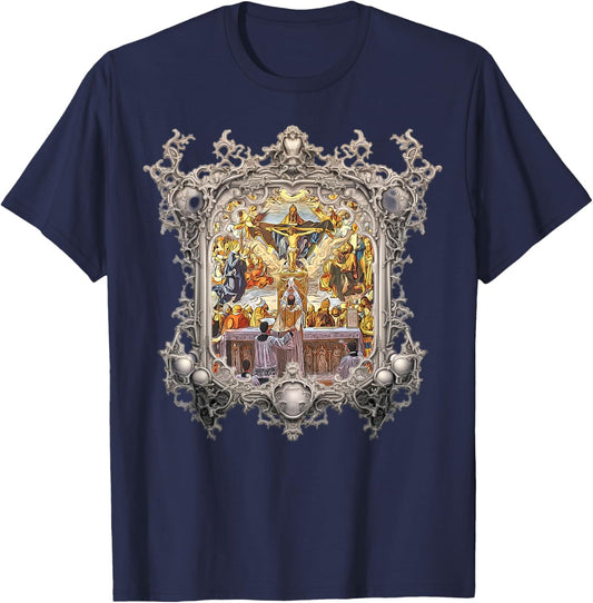 Eucharistic Consecration Traditional Latin Mass Catholic T-Shirt - T-Shirt | Navy