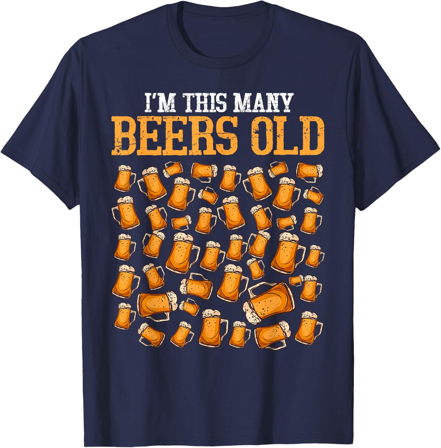 Funny 45 Year Old Beer Drinking Gag Gift, 45th Birthday T-Shirt - T-Shirt | Navy