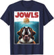 Funny St. Bernard, Jowls Burger, Saint Giant Dog Mom, Dad T-Shirt - T-Shirt | Navy