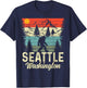 Seattle Washington PNW Bigfoot Vintage Pacific Northwest T-Shirt - T-Shirt | Navy