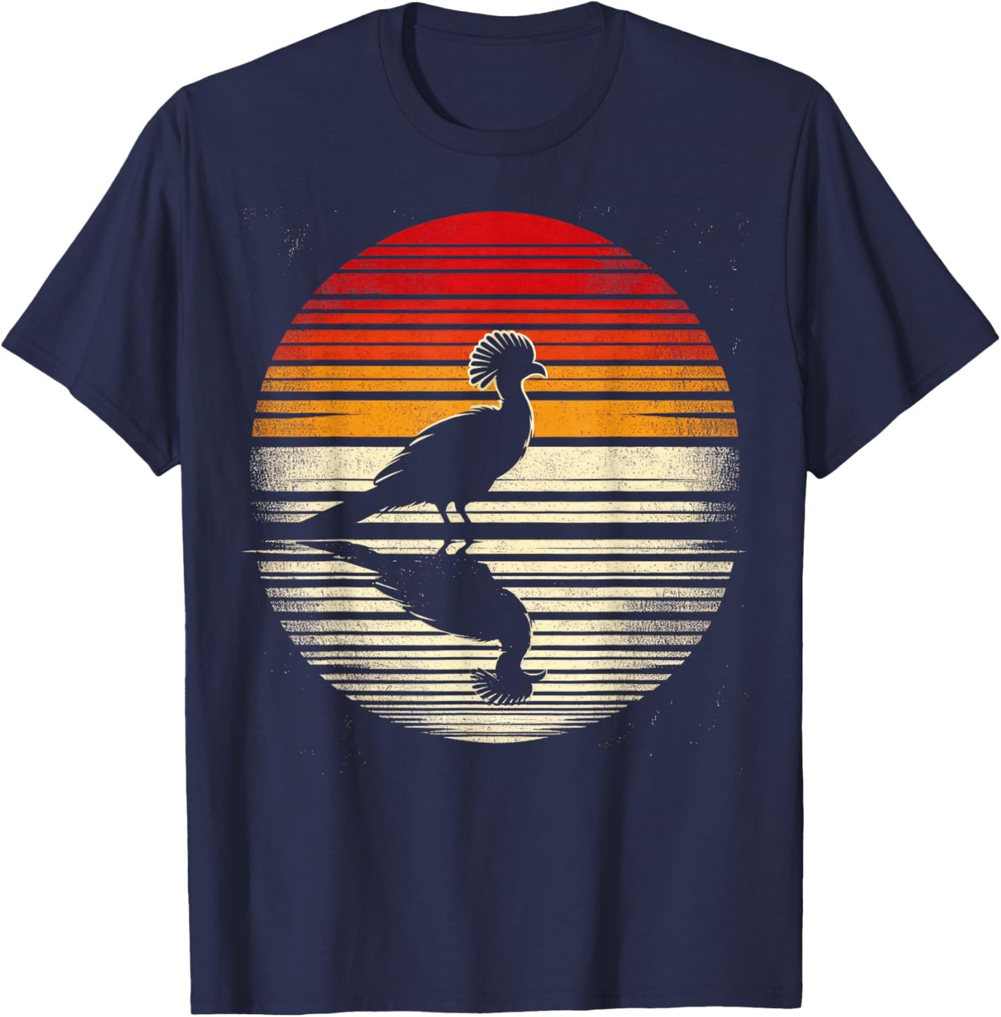 Turaco Bird Sunset Retro Style Safari Vintage 70s T-Shirt - T-Shirt | Navy