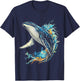 Buckelwal Tier Grafik Illustration Buckelwal T-Shirt - T-Shirt | Navy