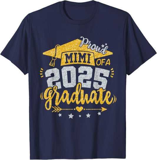 Mimi Senior 2025 Proud Mimi of a Class of 2025 Graduate T-Shirt - T-Shirt | Navy