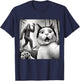 Funny Surprised Scared Cat Taking Selfie with Bigfoot Women Kids T-Shirt - T-Shirt | Navy