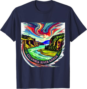 Columbia River Gorge artsy T-Shirt - T-Shirt | Navy