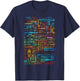 Colorful Art Graphic Motif Artwork T-Shirt - T-Shirt | Navy