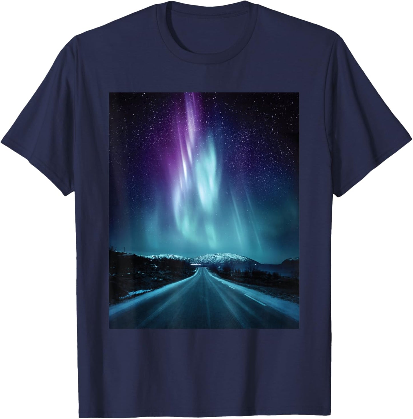 Polar Lights I Aurora Borealis Iceland Vacation T-Shirt - T-Shirt | Navy