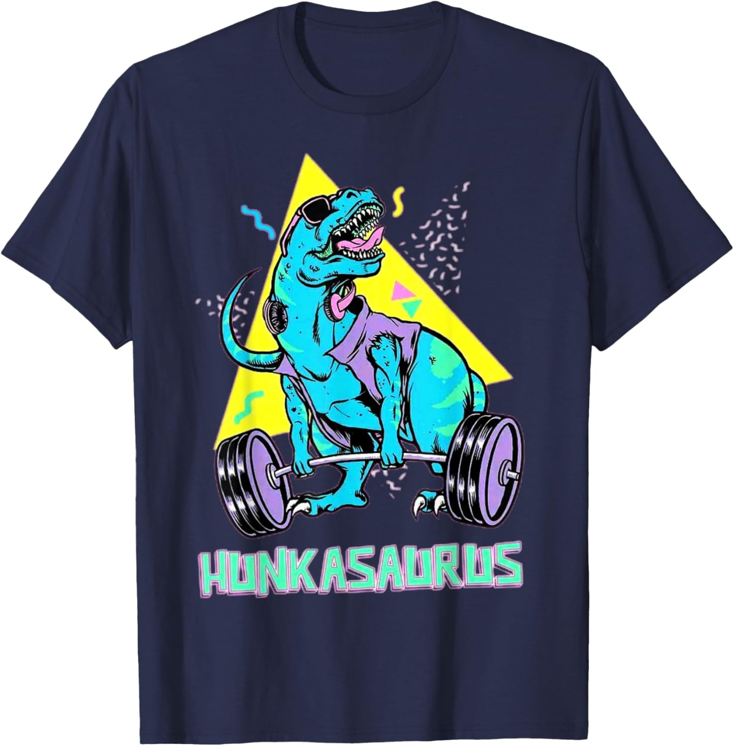 Hunkasaurus Weightlifting Bodybuilding Gym Workout Muscle T-Shirt - T-Shirt | Navy