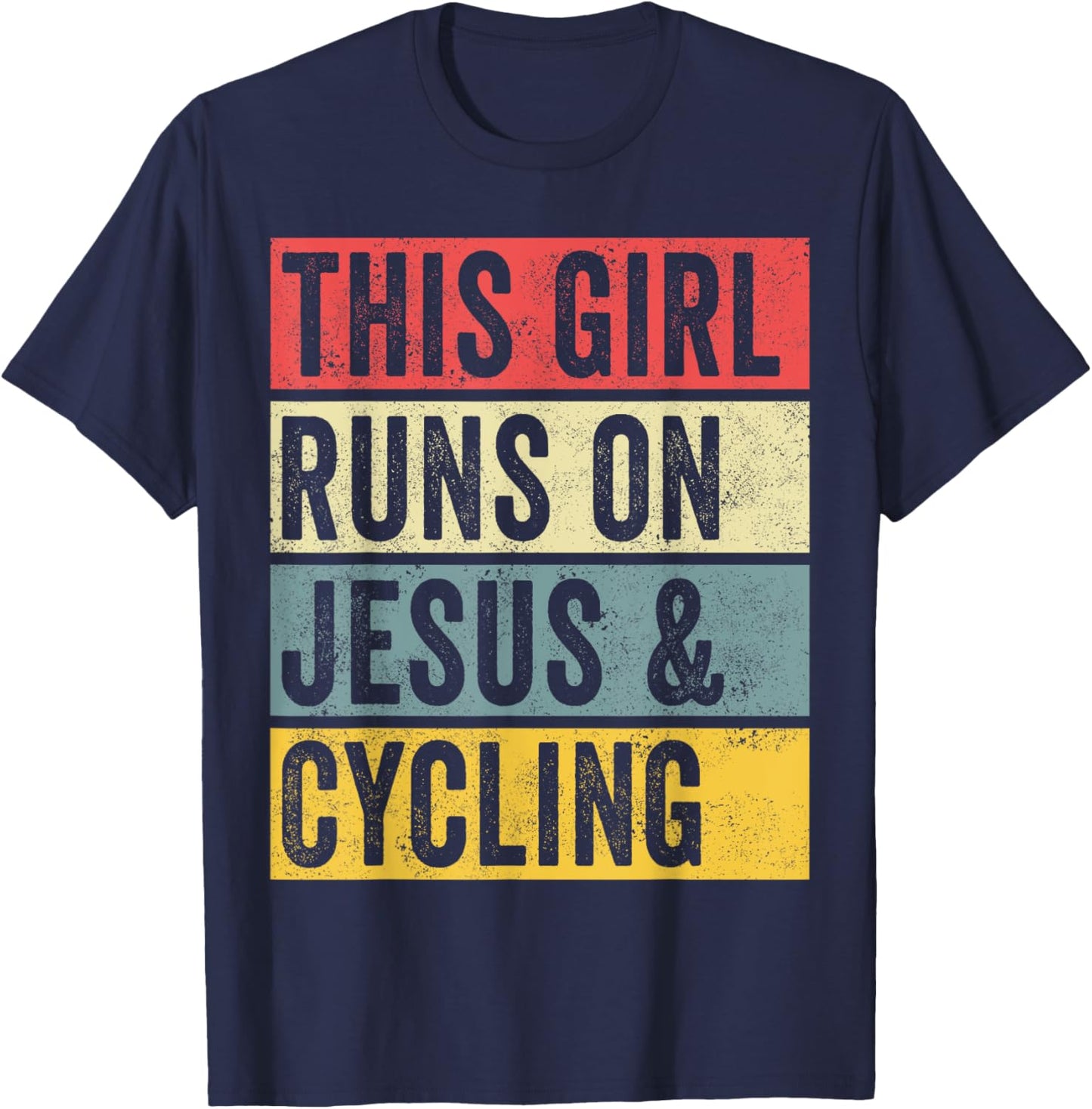 Funny Cycling Jesus Dogs And Cycling Biker Spin Mount T-Shirt - T-Shirt | Navy