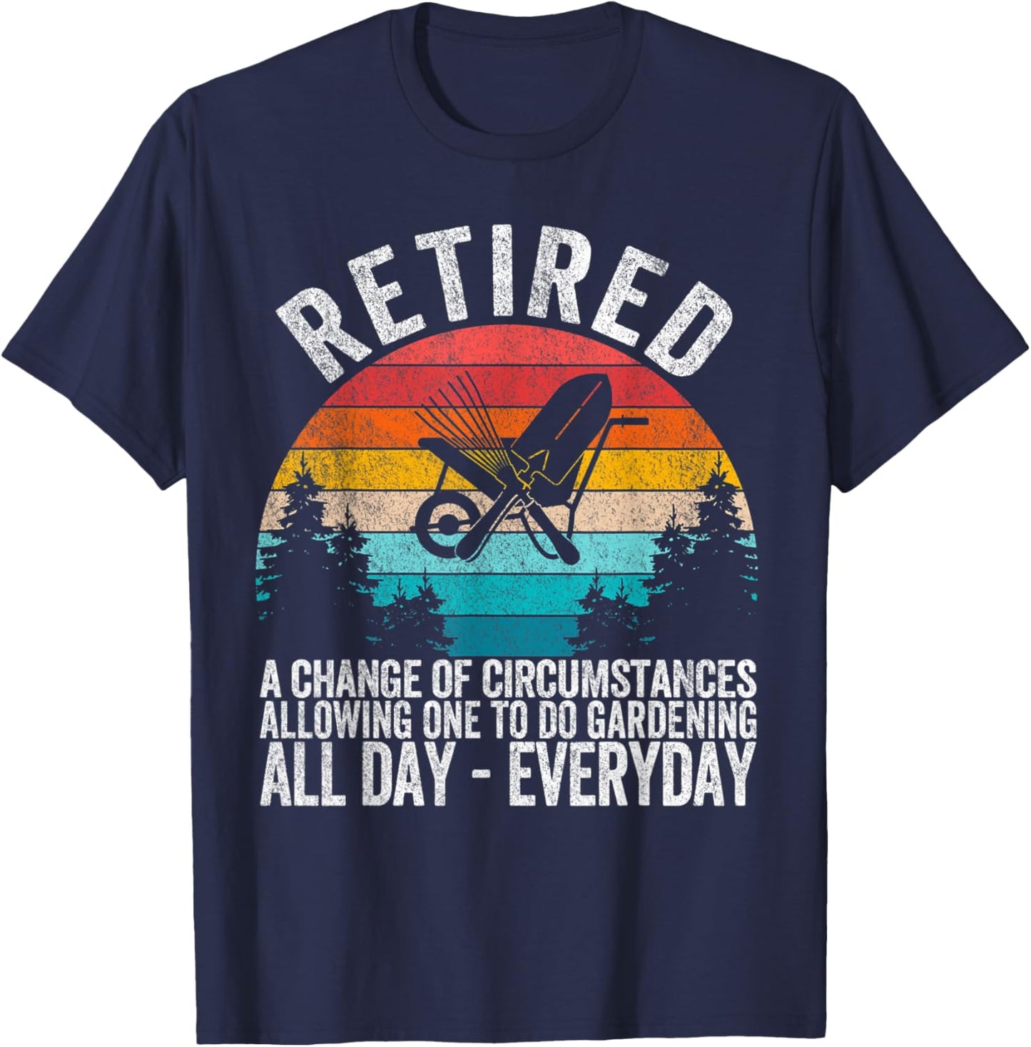 Funny Retired Definition Gardening Gardener Retirement Plan T-Shirt - T-Shirt | Navy