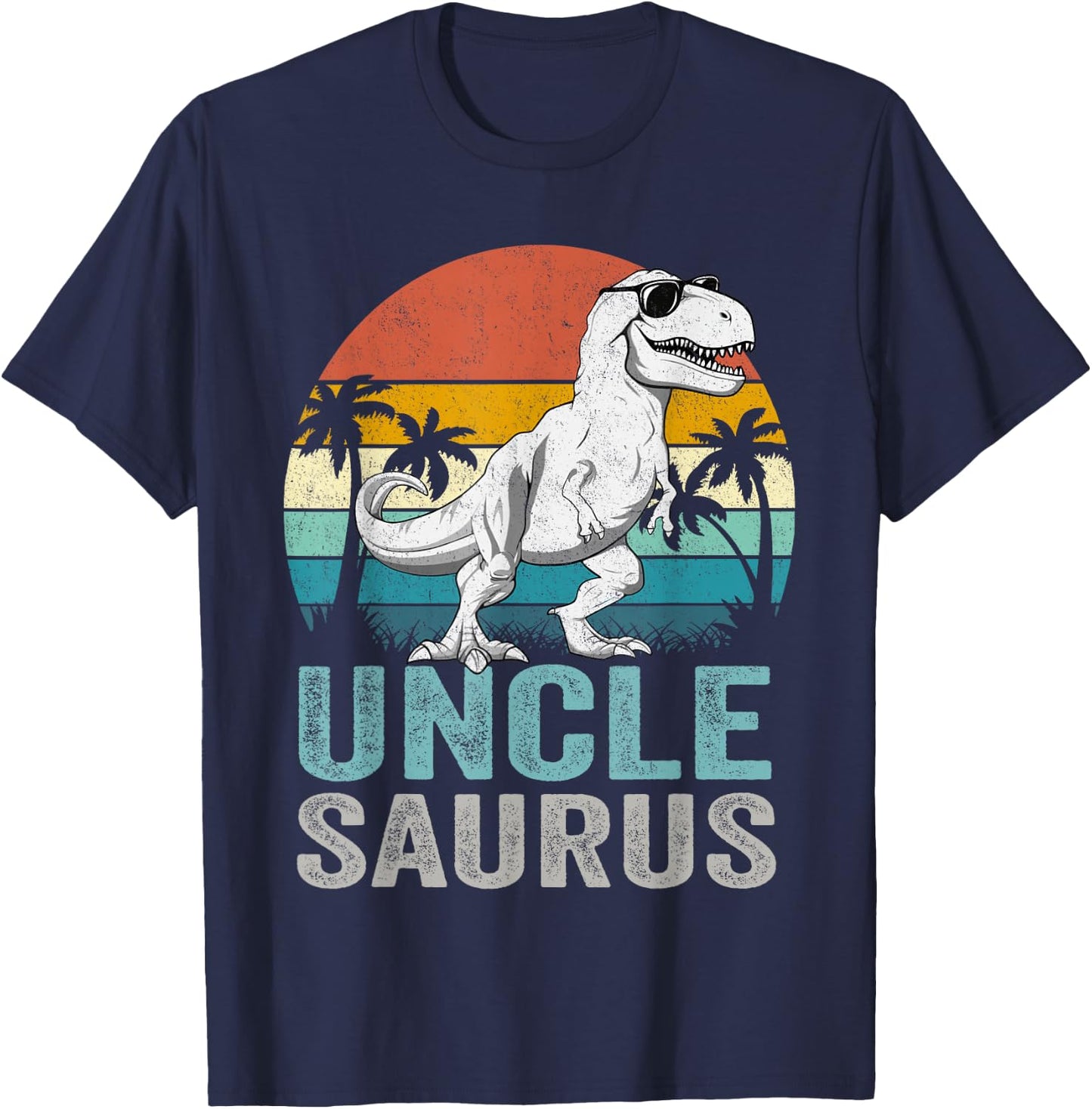 Unclesaurus T Rex Dinosaur Uncle Saurus Family Matching T-Shirt - T-Shirt | Navy