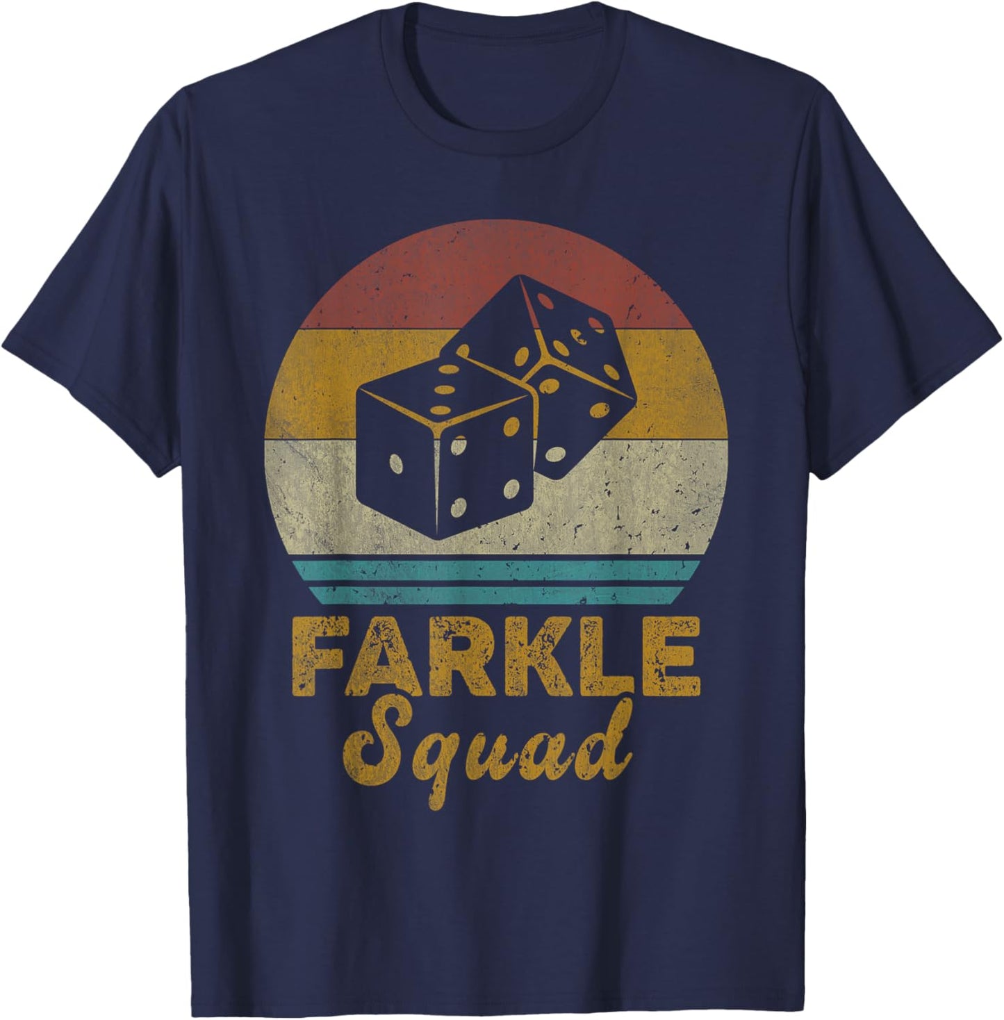 Farkle Squad Vintage Farkle Dice Game T-Shirt - T-Shirt | Navy