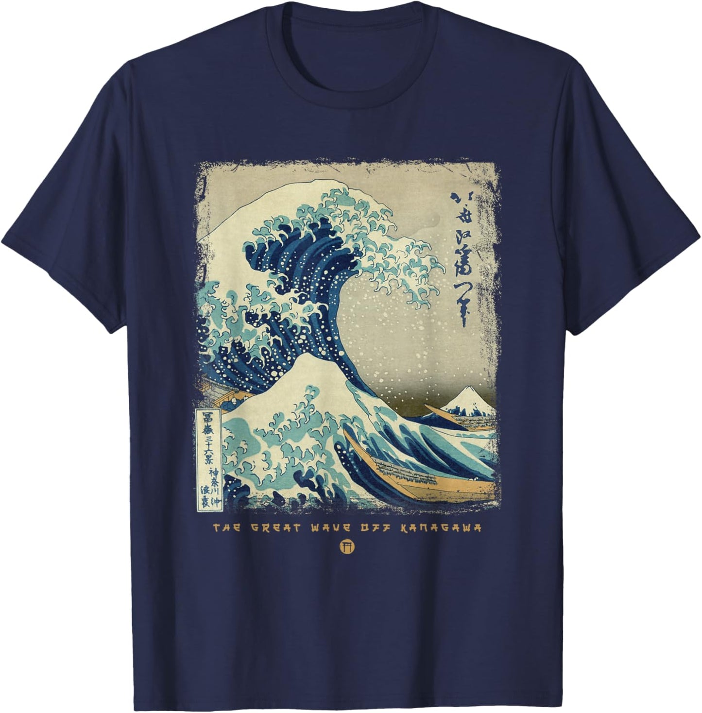 Great Wave Off Kanagawa Japanese Painting Art T-Shirt - T-Shirt | Navy
