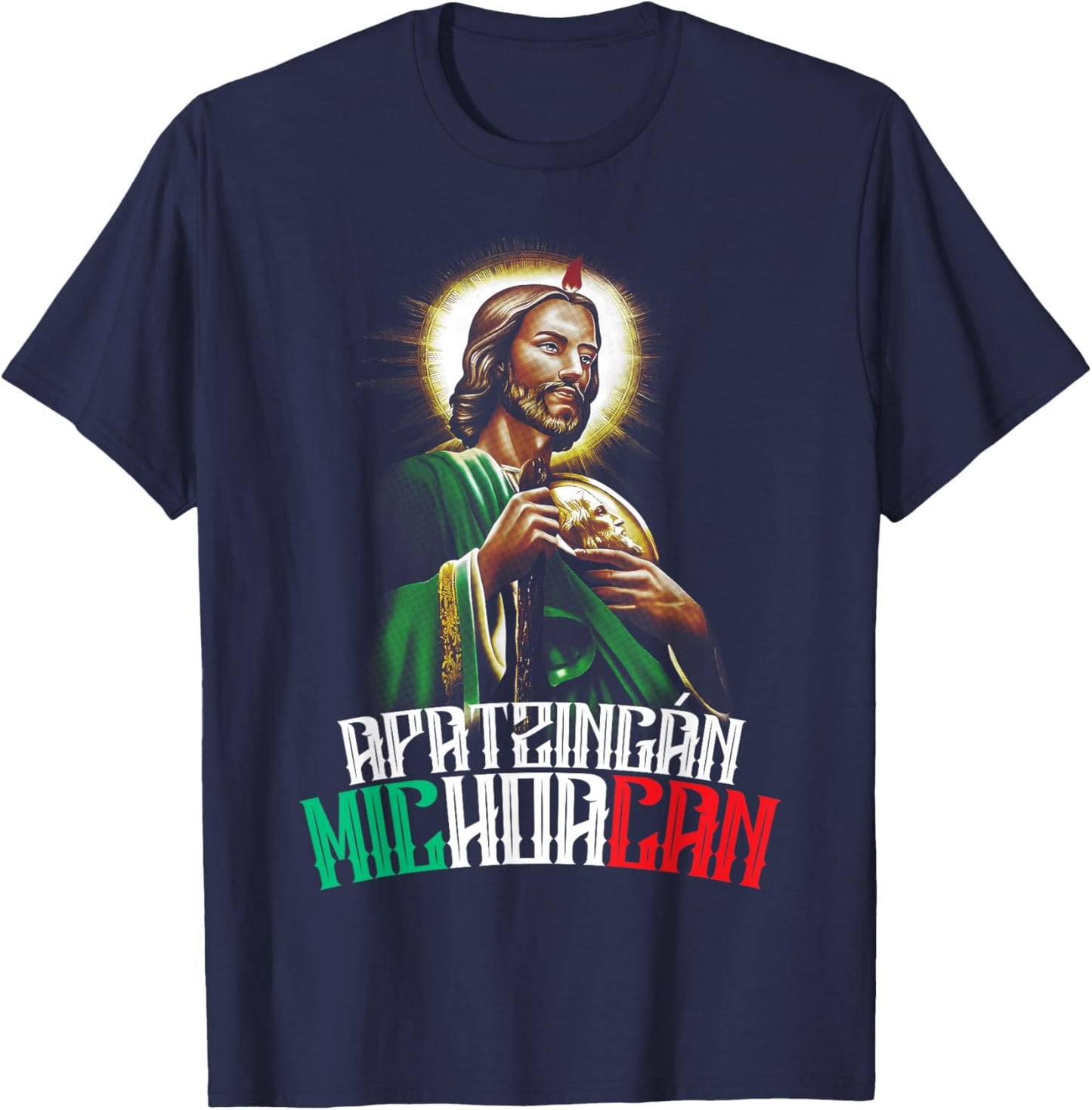 Saint Jude Thaddeus Apatzingán Michoacán San Judas Tadeo T-Shirt - T-Shirt | Navy