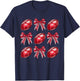 Cute Coquette Bow Game Day American Football Player Coach T-Shirt - T-Shirt | Navy