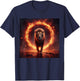 Safari Lion Walking Through Fire - Animal Big Cat Nature Men Women Girls Kids T-Shirt - T-Shirt | Navy