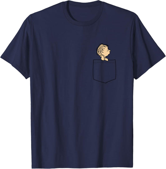 Peanuts Linus Faux Pocket T-Shirt - T-Shirt | Navy