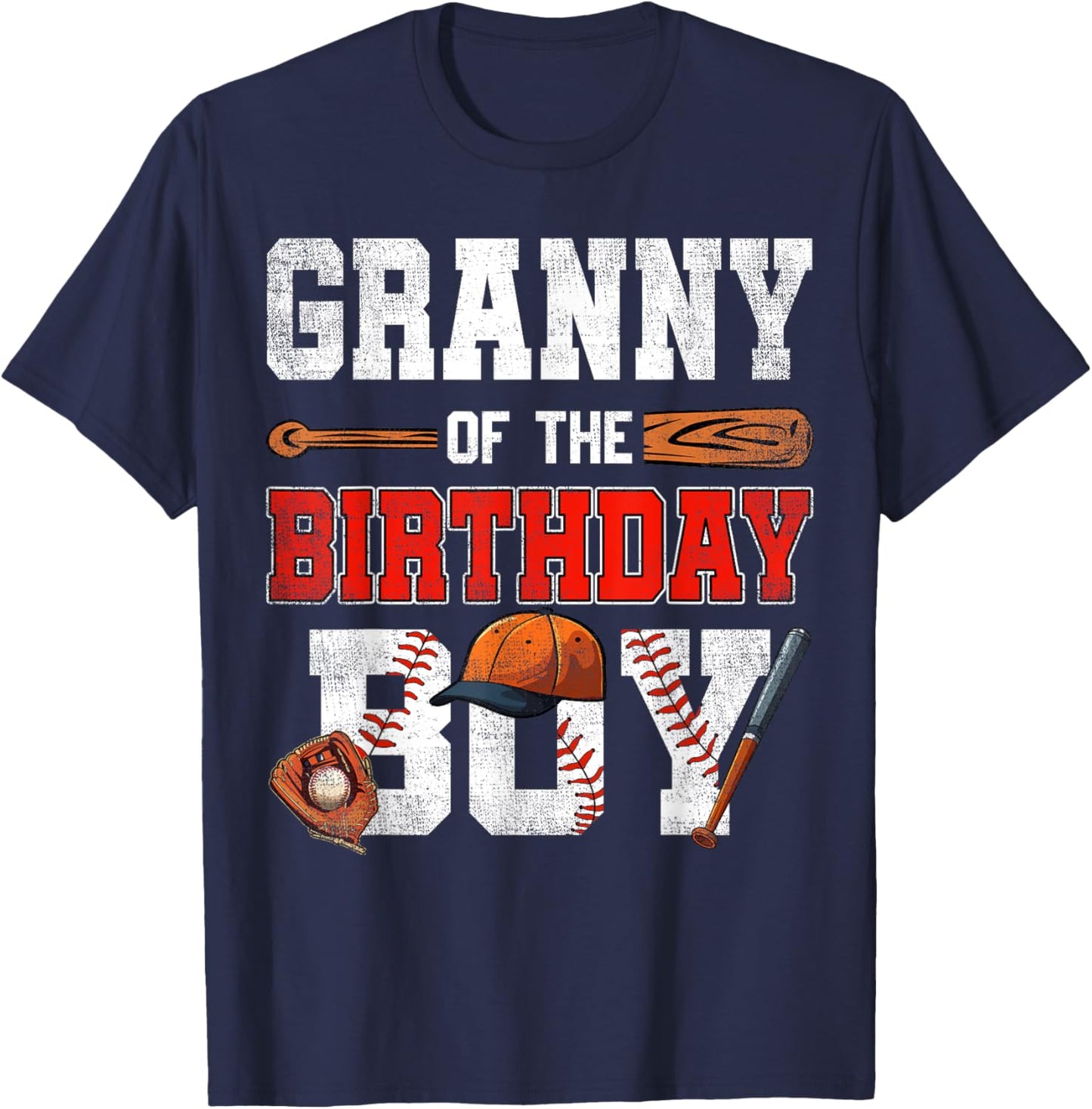 Granny Of The Birthday Boy Baseball Bday Family T-Shirt - T-Shirt | Navy