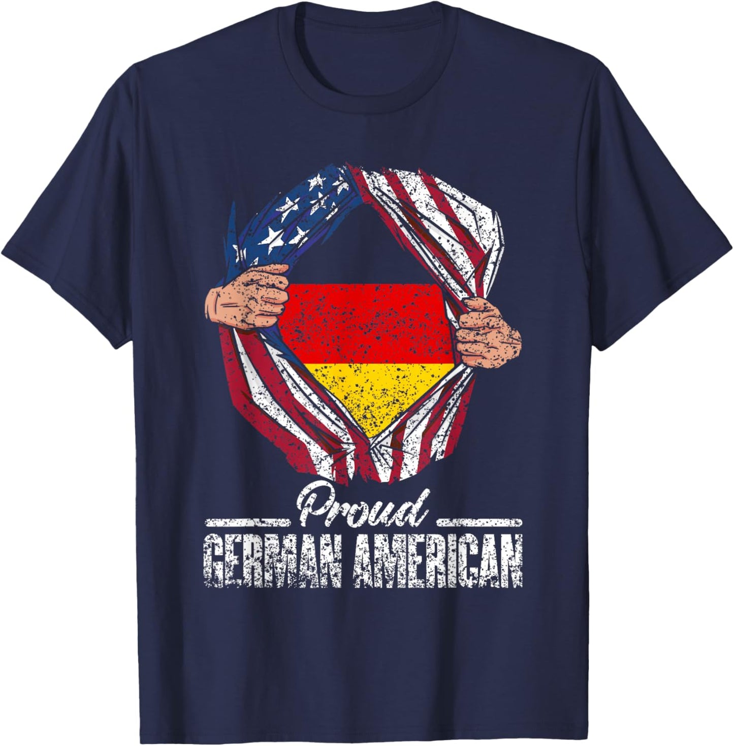 Proud German American Germany Us America German American Usa T-Shirt - T-Shirt | Navy