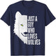 Just a Guy Who Loves wolves T-Shirt - T-Shirt | Navy