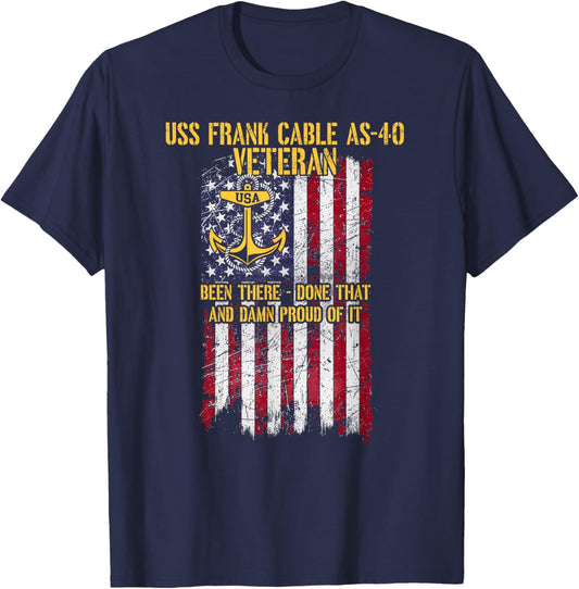 USS Frank Cable AS-40 Submarine Tender Proud Veteran T-Shirt - T-Shirt | Navy