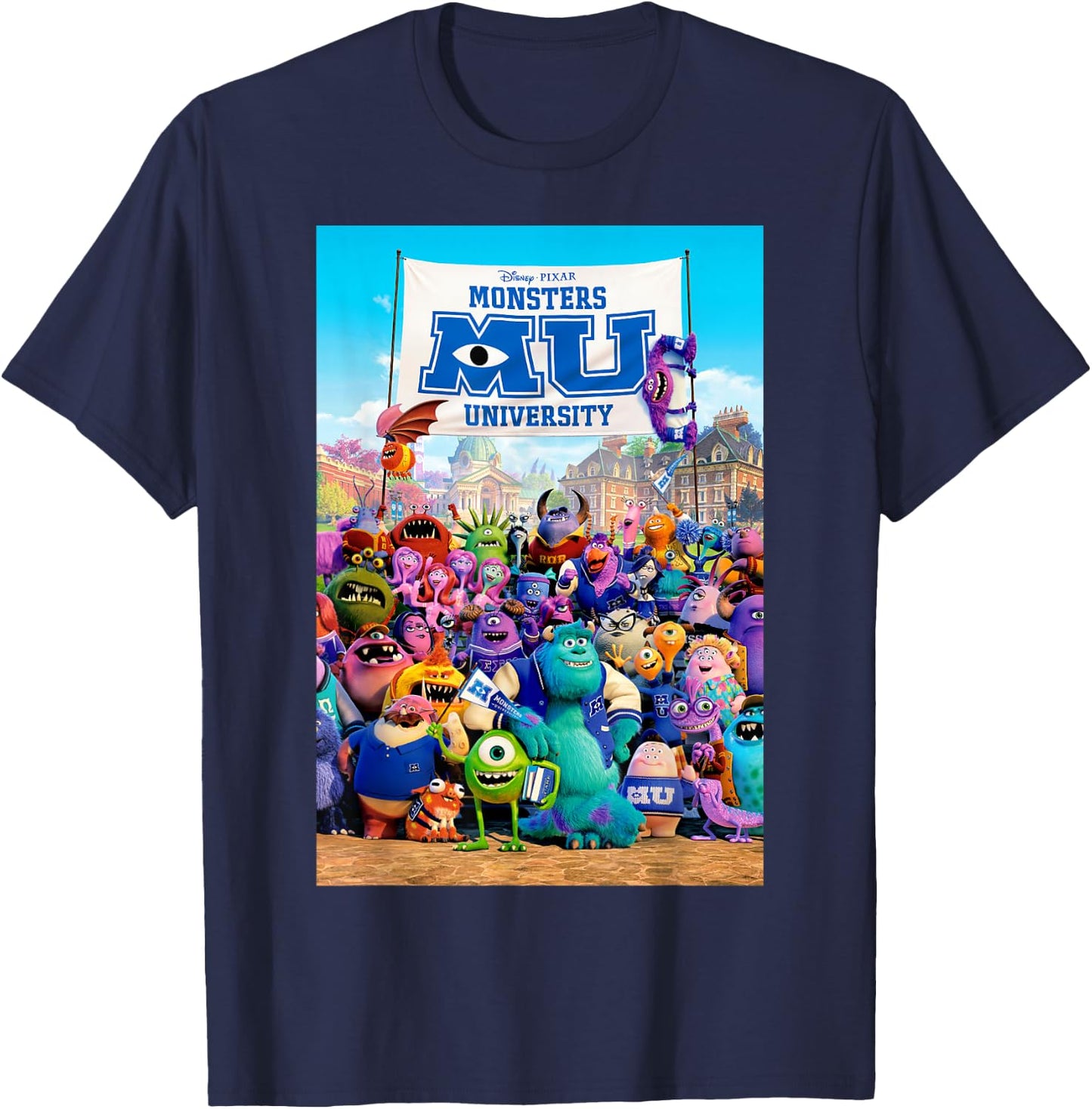 Disney Pixar Monsters University Poster T-Shirt - T-Shirt | Navy